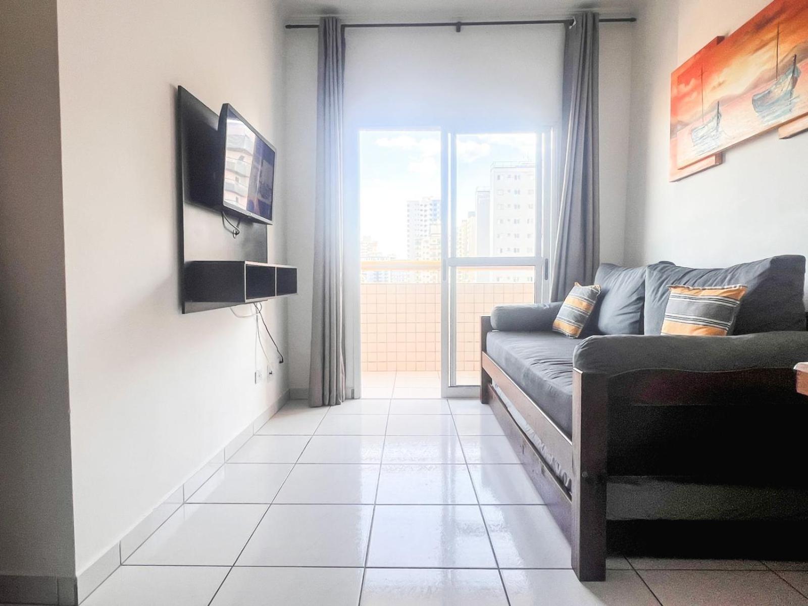 プライア・グランデLindo Apto 300M Praia Da Ocian E Centro - Vista Mar- Varanda Sacada - Wi-Fi 300 Mbps - Vaga De Garagem - Acomoda Ate 6 Pessoasアパートメント エクステリア 写真